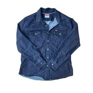 Wrangler | MEN'S DENIM WESTERN SNAP FRONT SHIRT size L button down